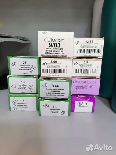 Краска для волос, палитры