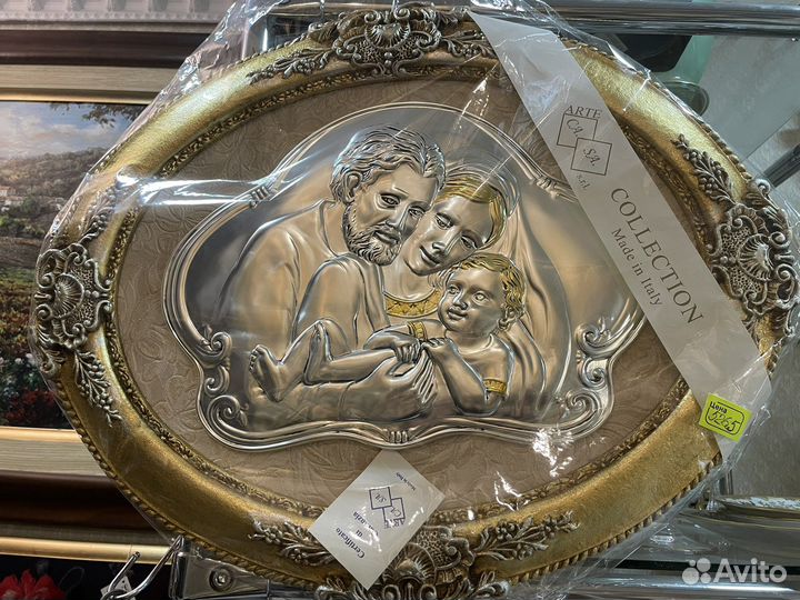 Мадонна с младенцем.Италия. Серебрение