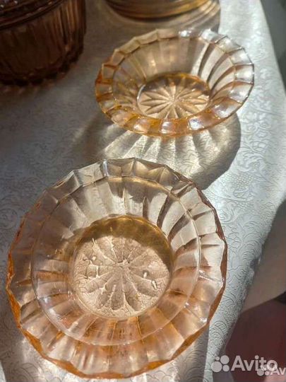 Набор посуды СССР, карамельно-розовый цвет