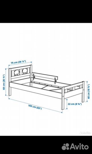 Детская кровать IKEA+ матрас