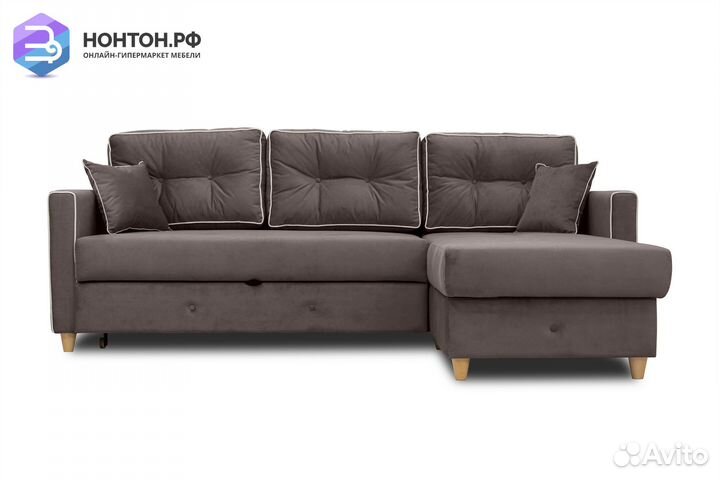 Диван угловой дельфин Айрин коричневый