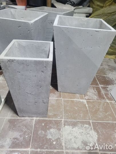 Бетонные кашпо для цветов