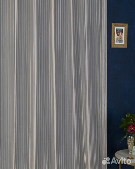 Плиссе тюль цвет бежевый