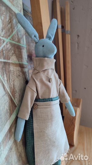 Текстильная интерьерная кукла. Заяц