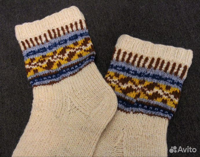Носки шерстяные вязаные