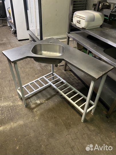 Угловая моечная ванна 107/80 см