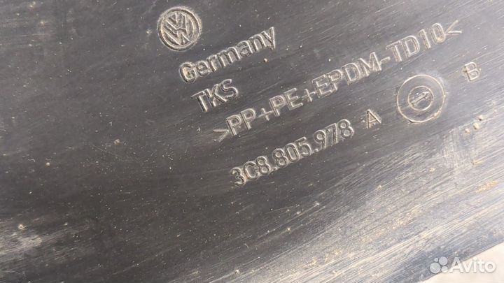 Защита арок (подкрылок) Volkswagen Passat CC, 2011