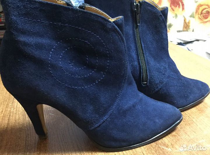 Ботильоны замшевые 38 р. СССР винтаж
