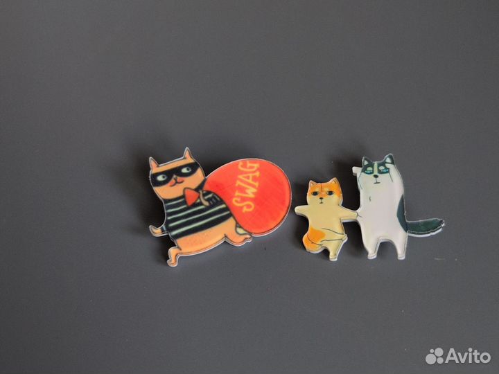 Значки котики набор пакетом