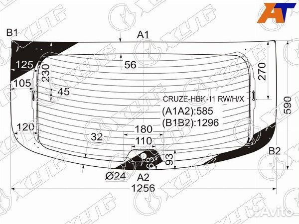 Стекло заднее chevrolet cruze