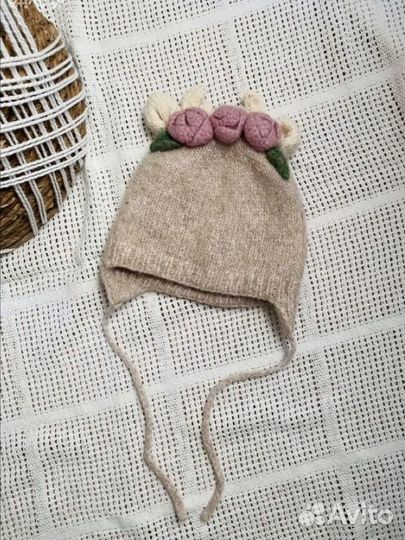 Шапка для девочки 1-2 года альпака