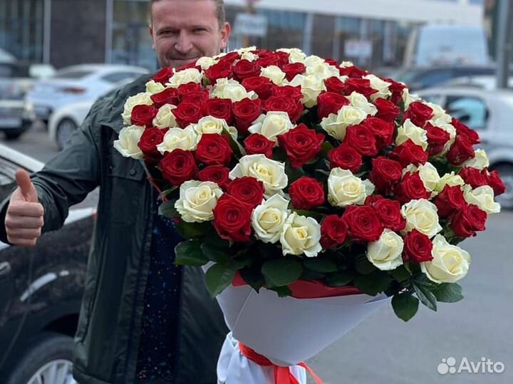 51 Роза Доставка цветов букет из роз 15 25 35 45 101