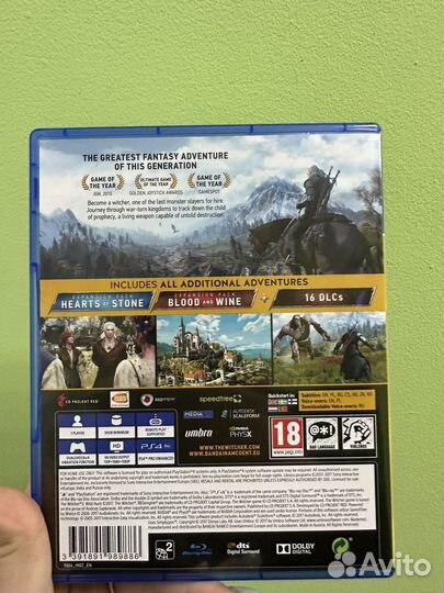 Продам Ведьмак 3 с дополнениями на PS 4, новый
