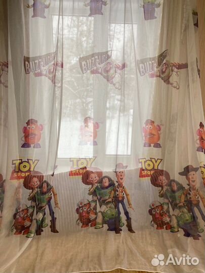 Тюль штора в детскую История Игрушек