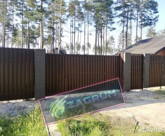Откатные ворота под ключ,заборы,калитки