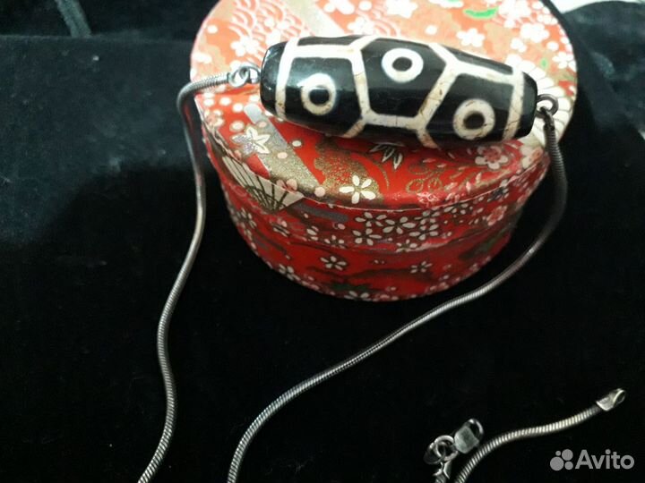 Тибетская бусина амулет Дзи натуральная