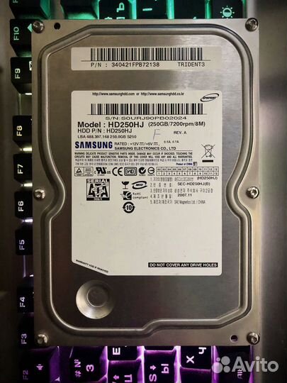 Жесткий диск samsung 250 Гб SATA