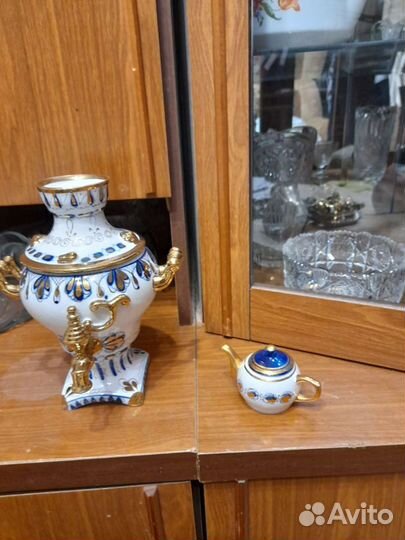 Самовар сувенирный Гжель, СССР