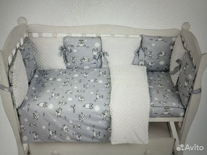 Комплект в кроватку Amarobaby 15 предметов Барашек