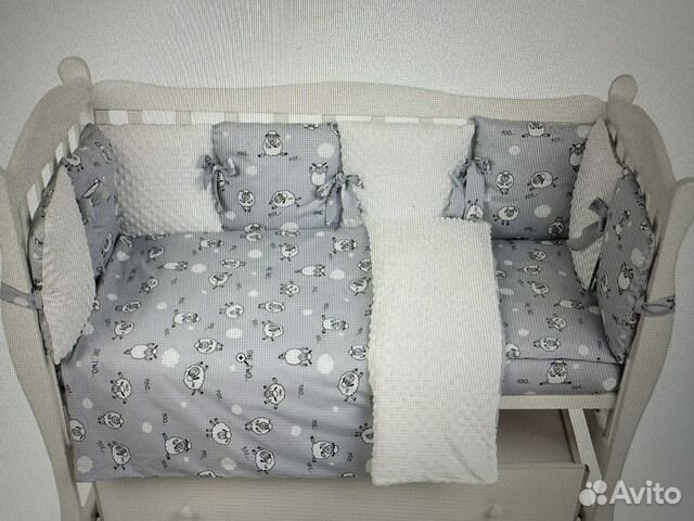 Комплект в кроватку Amarobaby 15 предметов Барашек