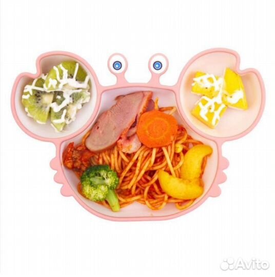 Тарелка детская силиконовая секционная на присоске