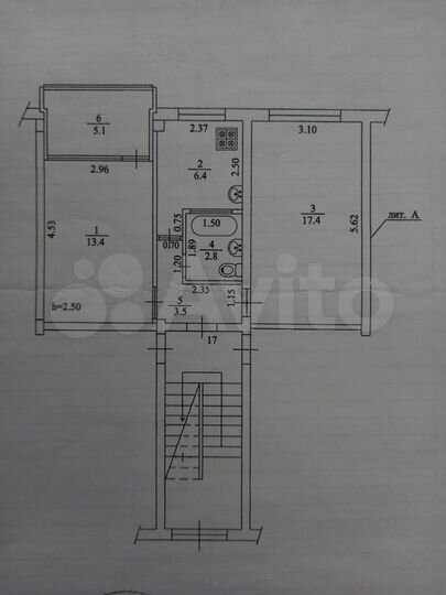 Комната 18 м² в 2-к., 1/5 эт.