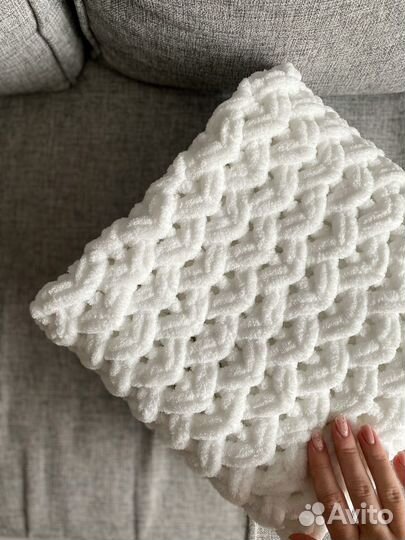 Новый детский плюшевый плед ручной вязки