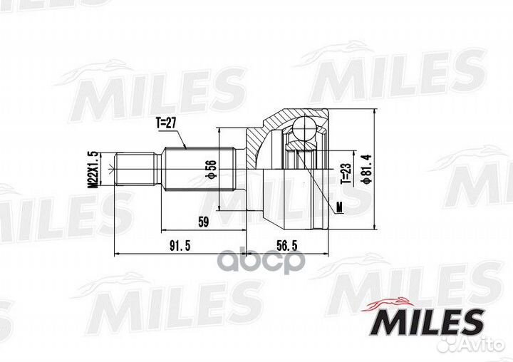 ШРУС ford mondeo 1.8/2.0 00-07 нар.(ABS) ga201