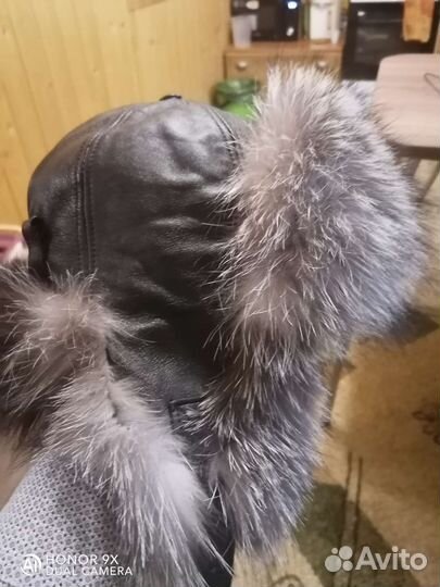 Шапка зимняя меховая женская кожа