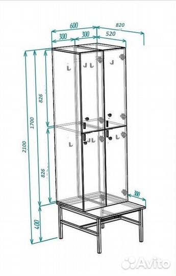 Шкафчики для раздевалки