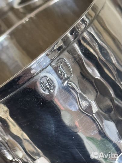 Комплект кувшин и 6 стаканов серебрение антик