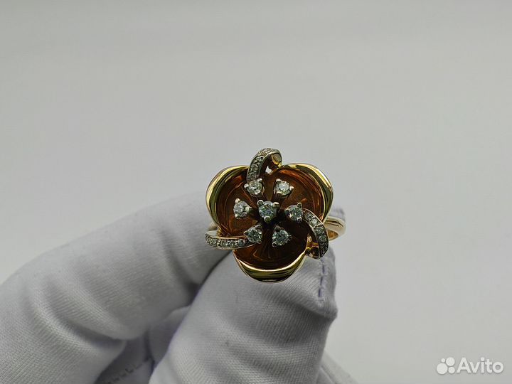Золотое Кольцо 585 пробы с бриллиантами. Рассрочка