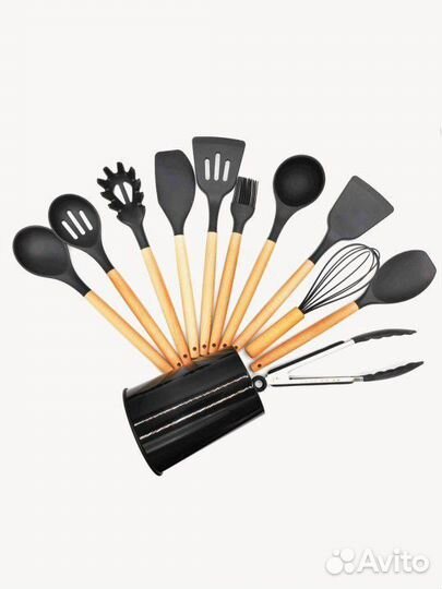 Набор кухонных принадлежностей с подставкой новый