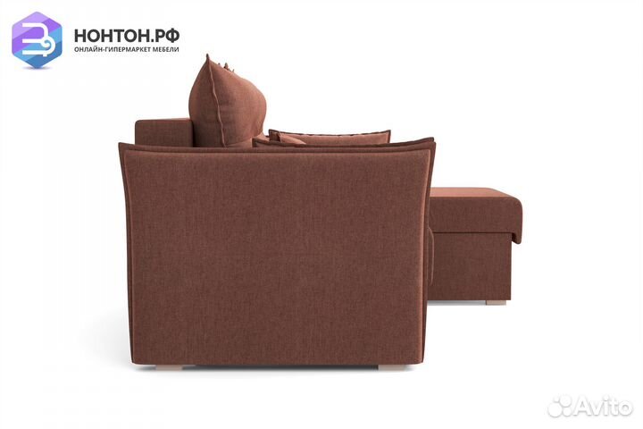 Диван угловой еврокнижка Бруклин коричневый