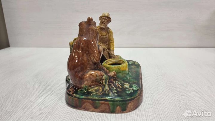 Редкость Старая гжель чернильница Вершки Корешки