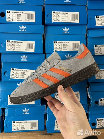 Кроссовки adidas munchen grey orange замш 41-45