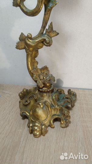 Подсвечник старинный бронза