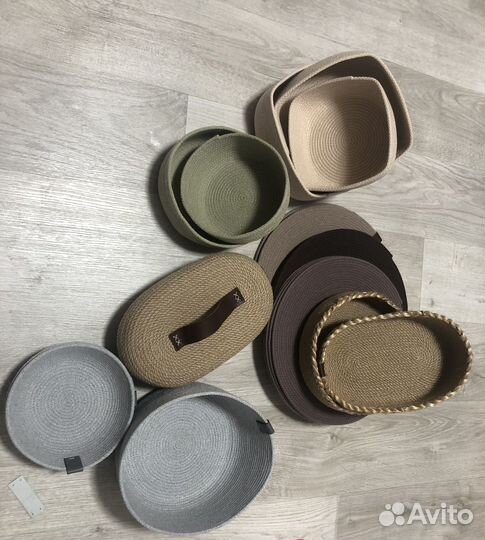 Джутовые салфетки, корзинки