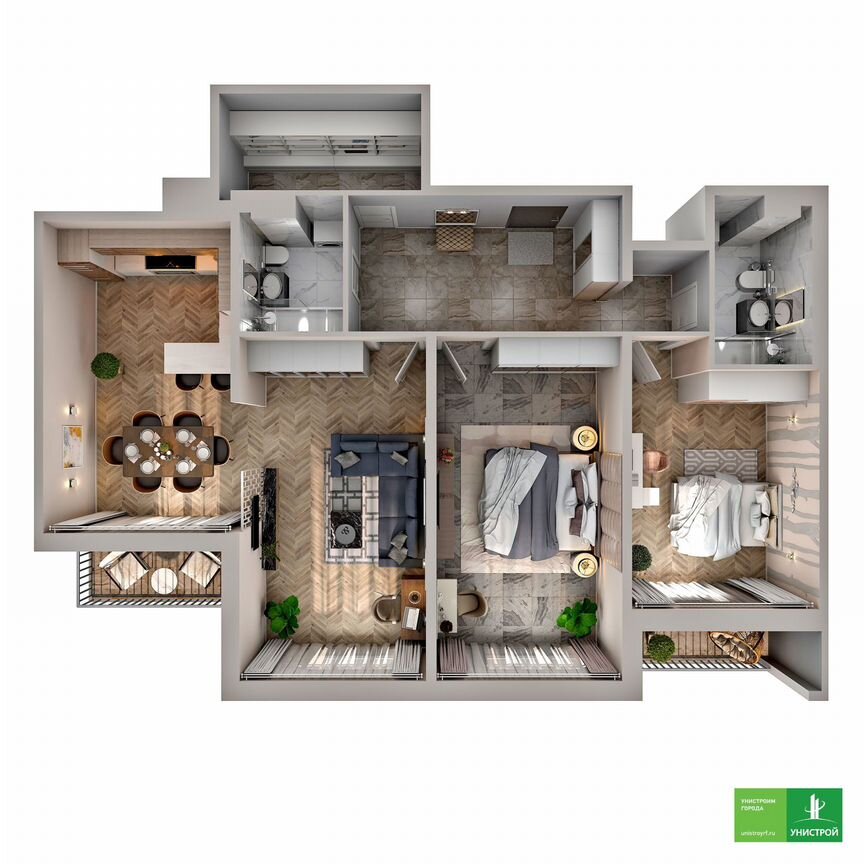 2-к. квартира, 109,2 м², 2/10 эт.