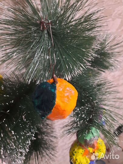 Ватная елочная игрушка Мандарин