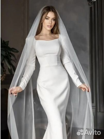 Свадебная фата длинная