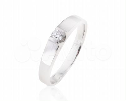 Платиновое кольцо с бриллиантом 0.13ct