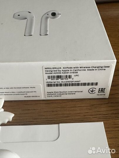Оригинал Apple Airpods 2 с беспр. футляром