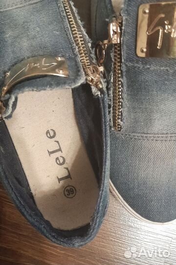 Слипоны женские джинсовые