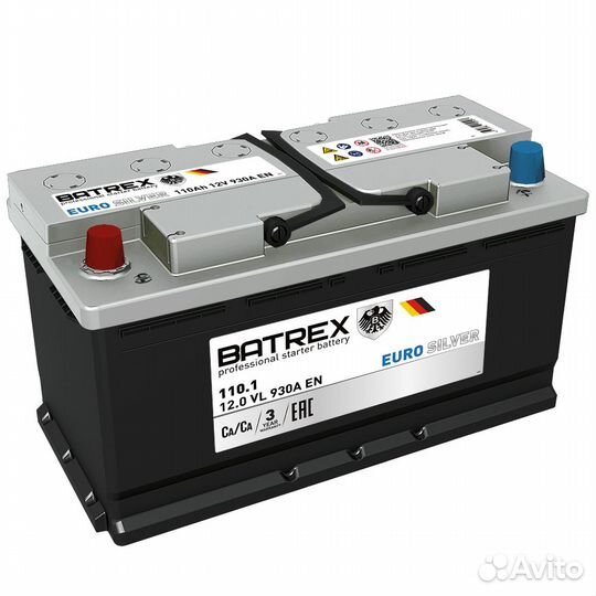 Аккумулятор batrex eurosilver 110 Ah, 930 A