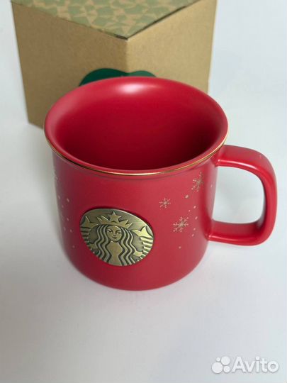 Кружка starbucks новогодняя красная