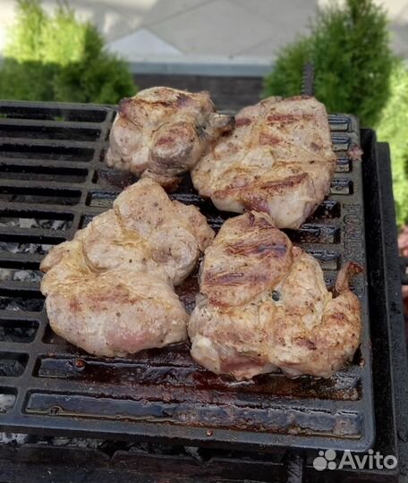 Чугунная решетка-противень гриль барбекю