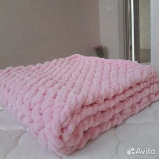 Пледы детские вязаные 80х80 в подарок в коляску
