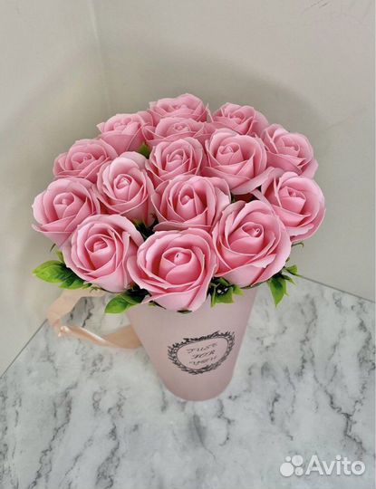 Букет из мыльных роз 15 шт