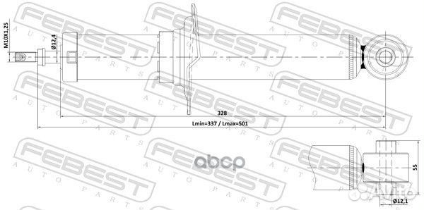 Амортизатор задний GAS.twin tube 08110003R Febest